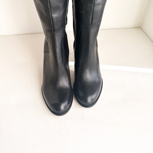 Sam Edelman Black Leather Knee High Boots Athletic/ Wide Calf 10 - Picture 4 of 8